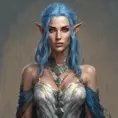 D&D concept art of gorgeous elven woman with blue hair in the style of Stefan Kostic, 8k, High Definition, Highly Detailed, Intricate, Half Body, Realistic, Sharp Focus, Fantasy, Elegant by Luis Ricardo Falero