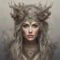 Alluring highly detailed matte portrait of beautiful female druid in the style of Stefan Kostic, 8k, High Definition, Highly Detailed, Intricate, Half Body, Realistic, Sharp Focus, Fantasy, Elegant