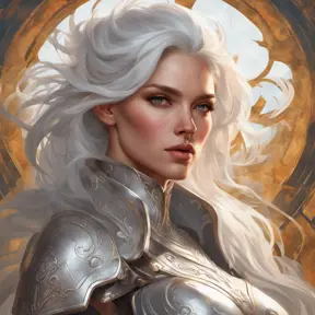 Alluring highly detailed matte portrait of a beautiful white haired paladin girl in the style of Stefan Kostic, 8k, High Definition, Highly Detailed, Intricate, Half Body, Realistic, Sharp Focus, Fantasy, Elegant by Stanley Artgerm Lau, Alphonse Mucha, Greg Rutkowski