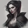 Alluring highly detailed matte portrait of a beautiful caped vampire in the style of Stefan Kostic, 8k, High Definition, Highly Detailed, Intricate, Half Body, Realistic, Sharp Focus, Fantasy, Elegant