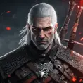 Geralt as a rouge assassin in The Witcher 3 Style, 4k, Highly Detailed, Beautiful, Cinematic Lighting, Sharp Focus, Volumetric Lighting, Closeup Portrait, Concept Art
