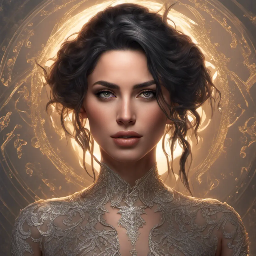 Alluring matte portrait of a beautiful Sol Rodríguez in the style of Stefan Kostic, 8k, Highly Detailed, Intricate, Half Body, Realistic, Sharp Focus, Volumetric Lighting, Fantasy, Elegant by Stanley Artgerm Lau, Greg Rutkowski