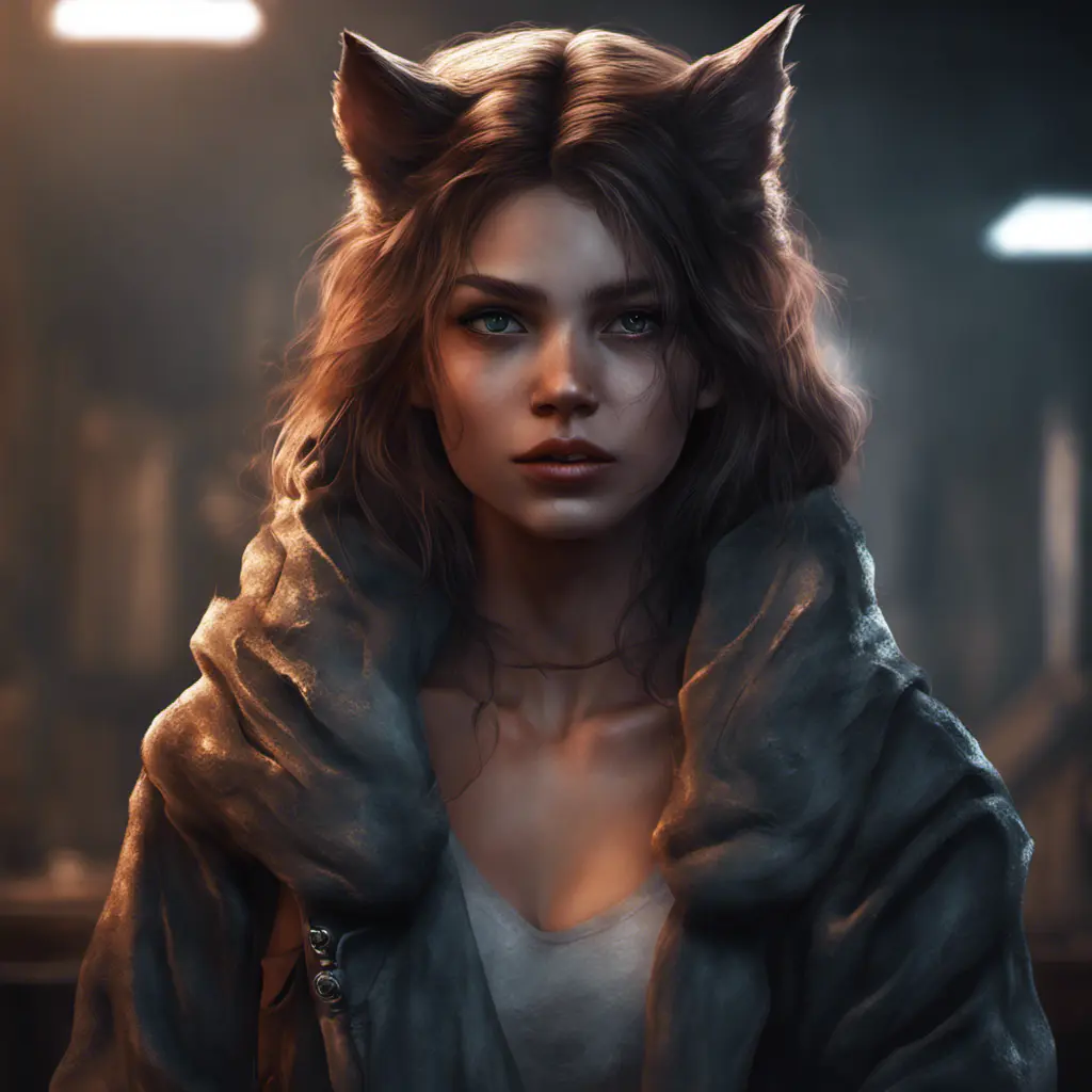 Beautiful girl in werewolf academy, 8k, Stunning, Digital Painting, Cinematic Lighting, Sharp Focus, Fantasy, Hyper Realistic