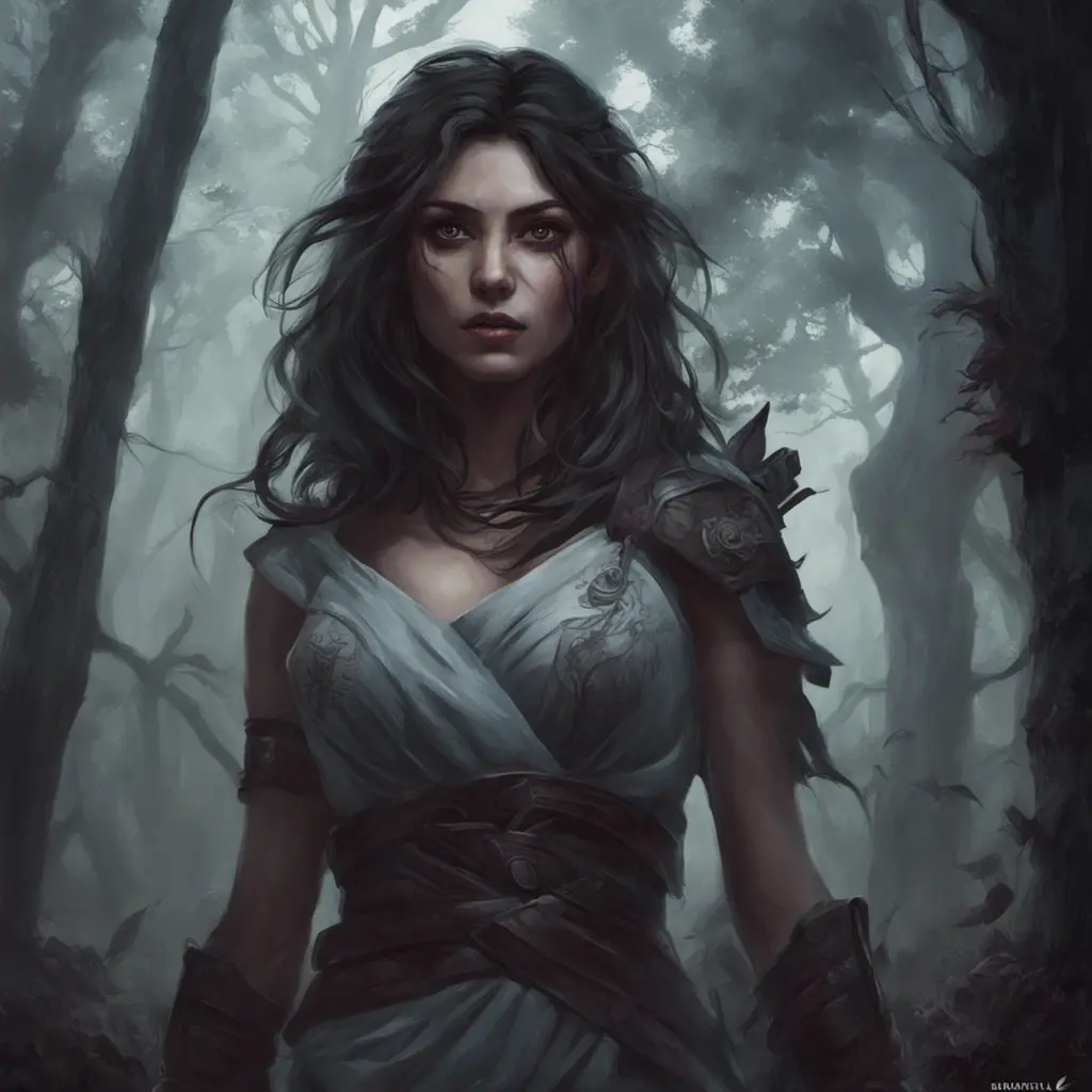 Kassandra in a haunted forest, Highly Detailed, Intricate, Gothic, Volumetric Lighting, Fantasy, Dark by Stanley Artgerm Lau