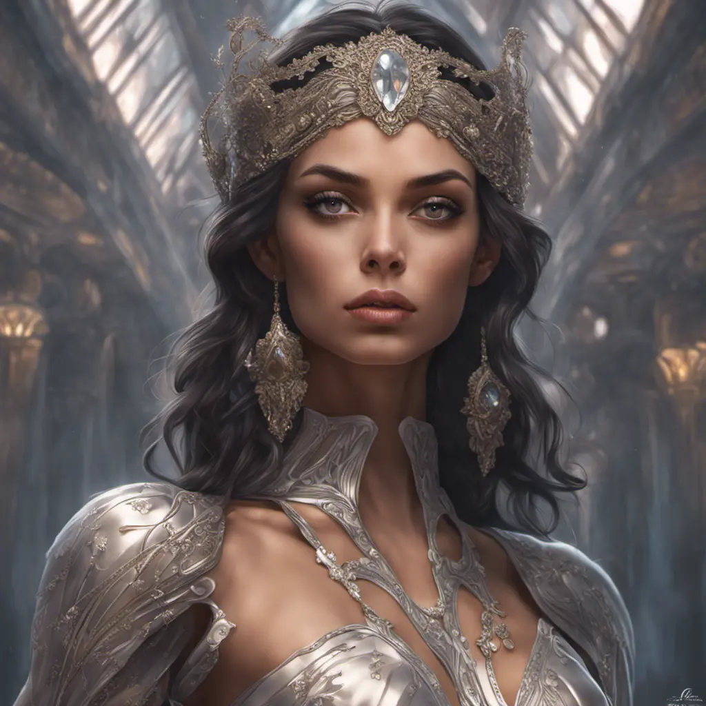 Alluring matte portrait of a beautiful Sofia Resing in the style of Stefan Kostic, 8k, Highly Detailed, Intricate, Half Body, Realistic, Sharp Focus, Volumetric Lighting, Fantasy, Elegant by Stanley Artgerm Lau, Greg Rutkowski