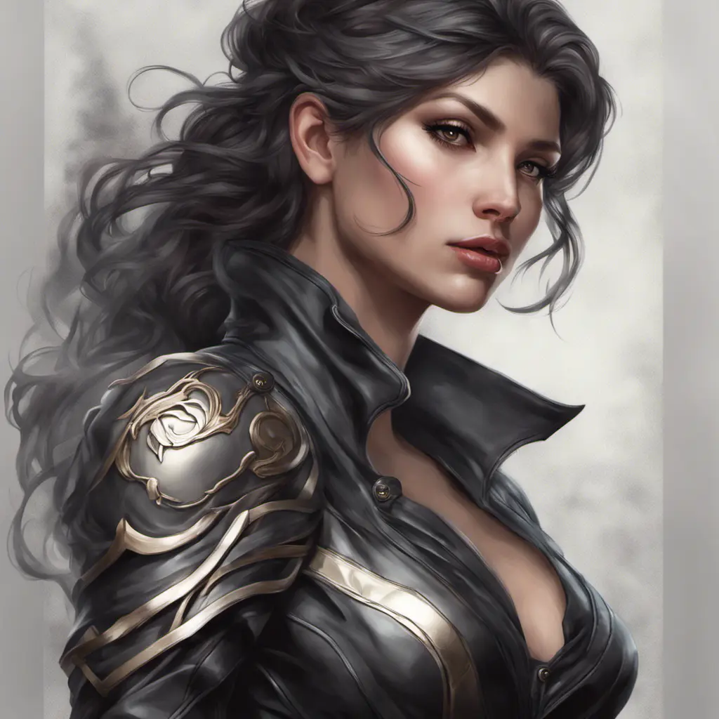 Alluring matte portrait of a beautiful Fiora wearing black leather, 8k, Highly Detailed, Intricate, Half Body, Realistic, Sharp Focus, Volumetric Lighting, Fantasy, Elegant by Stanley Artgerm Lau, Alphonse Mucha, WLOP, Stefan Kostic