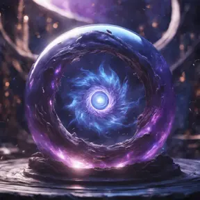 of blue and purple swirling within its depths. The orb radiates a mysterious energy, captivating all who gaze upon it. Its power is said to grant unimaginable abilities to those who possess it., 8k, Unreal Engine, Fantasy