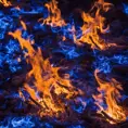 Blue fire at night, Vibrant Colors