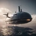 Ultra realistic photo of a highly advanced space faring submarine, 8k, Unreal Engine