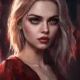 Beautiful girl in vampire academy with blood thirst eyes, 8k, Stunning, Digital Painting, Cinematic Lighting, Sharp Focus, Fantasy, Hyper Realistic