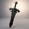 Obsidian luminous energy epic black sword artifact, 8k, Gothic and Fantasy, Unreal Engine
