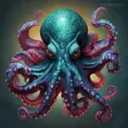 Octopus, Highly Detailed, Intricate, Gothic, Volumetric Lighting, Color Splash, Vibrant Colors, Ink Art, Fantasy, Dark by Stanley Artgerm Lau