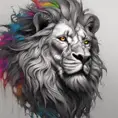 Lion, Highly Detailed, Intricate, Gothic, Volumetric Lighting, Color Splash, Fantasy, Dark by Stanley Artgerm Lau
