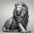 Lion, Highly Detailed, Intricate, Gothic, Volumetric Lighting, Color Splash, Fantasy, Dark by Stanley Artgerm Lau