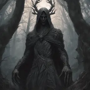 Elden ring wraith in a haunted forest, Highly Detailed, Intricate, Gothic, Volumetric Lighting, Fantasy, Dark by Stanley Artgerm Lau