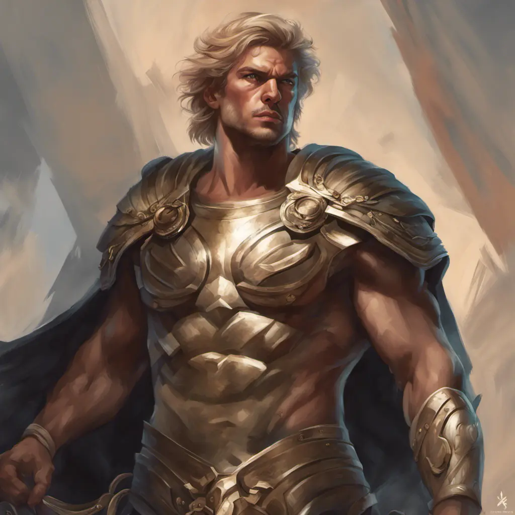 Matte portrait of a fierce armed Achilles, 4k, Highly Detailed, Hyper Detailed, Powerful, Artstation, Vintage Illustration, Digital Painting, Sharp Focus, Smooth, Concept Art by Stanley Artgerm Lau, Greg Rutkowski