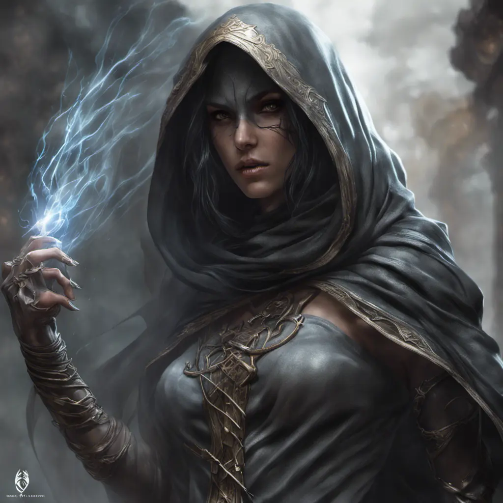 Veiled female wraith assassin, 8k, Gothic and Fantasy, Elden Ring, Photo Realistic, Dynamic Lighting by Stanley Artgerm Lau, Greg Rutkowski