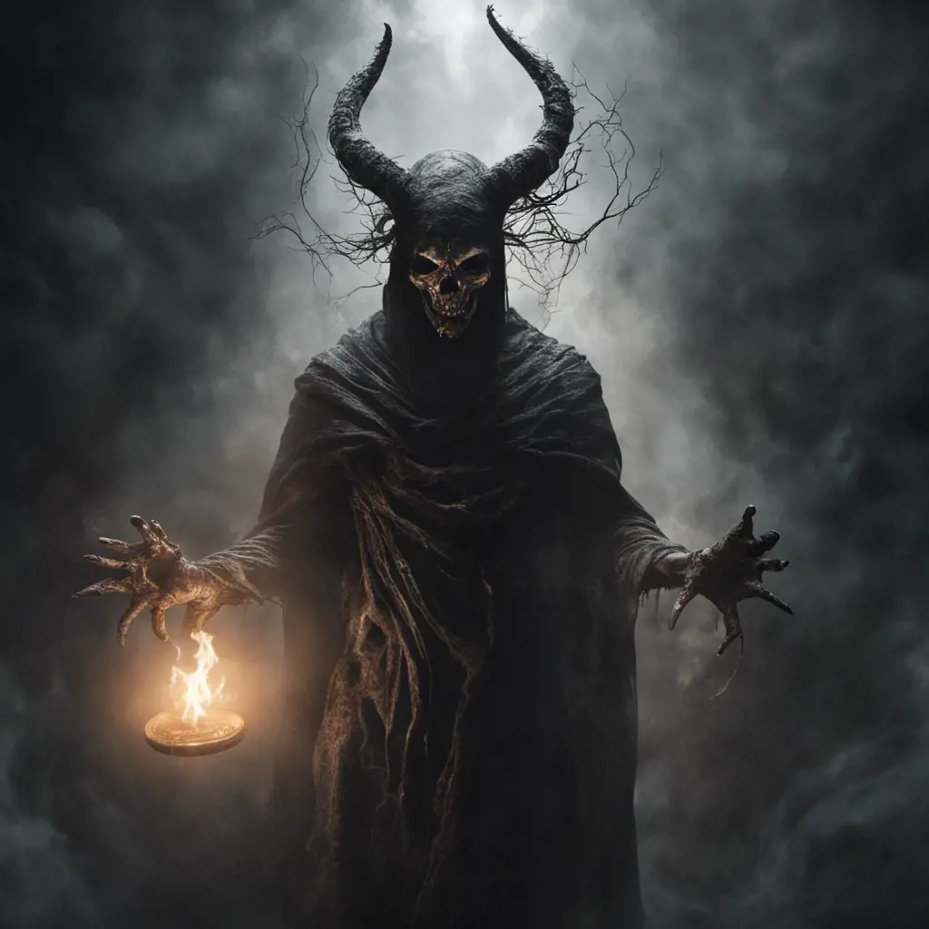 Tulpa Demon Occult Esoteric Mysticism Supernatural Fantasy Dark background Ghostly apparition Eerie atmosphere, 8k, Gothic and Fantasy, Elden Ring, Photo Realistic, Dynamic Lighting by Greg Rutkowski