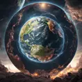Earth going through cycles of creation and destruction, 8k