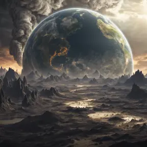 Earth going through cycles of creation and destruction, 4k