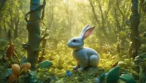 Rabbit in a magical forest, 4k, Airbrush, Sunny Day by Rashad Alakbarov