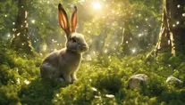 Rabbit in a magical forest, 4k, Airbrush, Sunny Day by Rashad Alakbarov