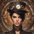 Steampunk portrait of Kendall Jenner, Highly Detailed, Intricate, Artstation, Beautiful, Digital Painting, Sharp Focus, Concept Art, Elegant