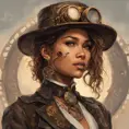 Steampunk portrait of Zendaya, Highly Detailed, Intricate, Artstation, Beautiful, Digital Painting, Sharp Focus, Concept Art, Elegant