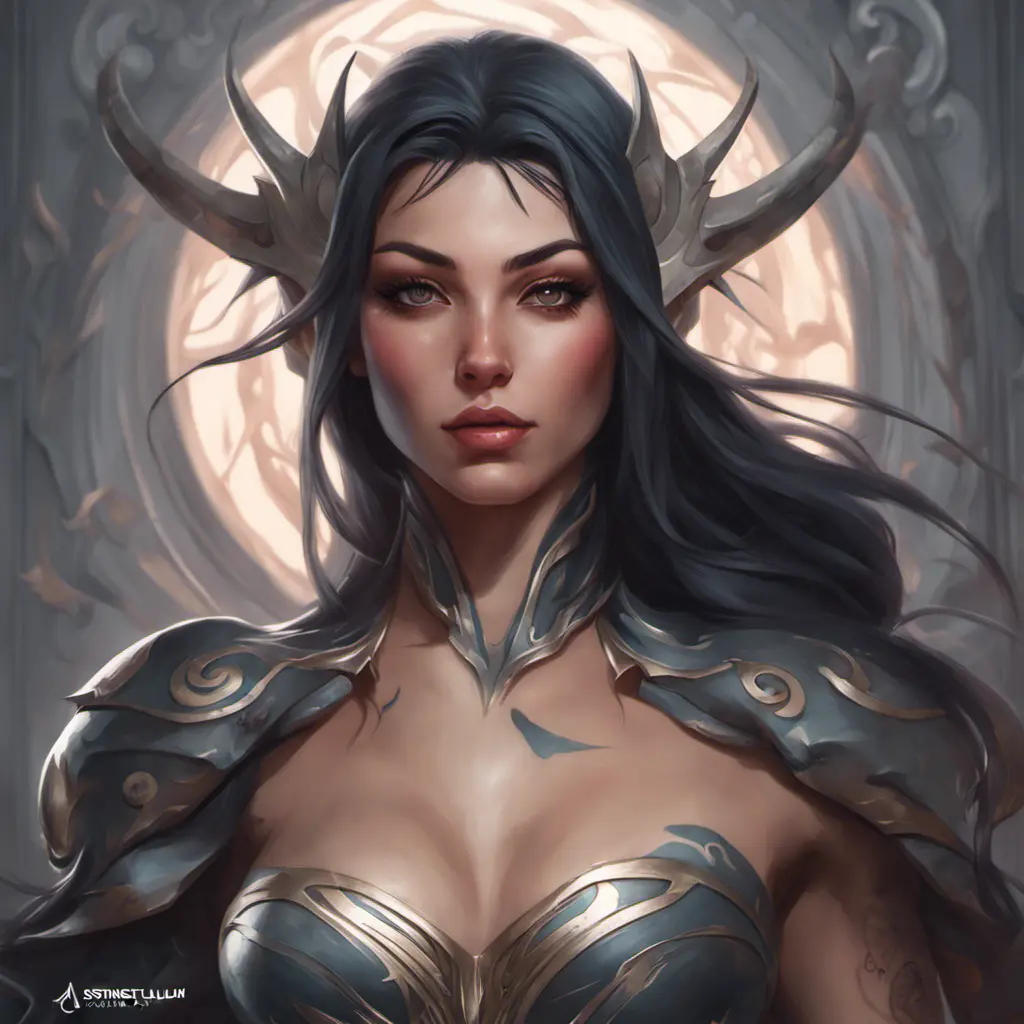 Matte portrait of Irelia with tattoos, 8k, Highly Detailed, Powerful, Alluring, Artstation, Magical, Digital Painting, Photo Realistic, Sharp Focus, Volumetric Lighting, Concept Art by Stanley Artgerm Lau, Alphonse Mucha, Greg Rutkowski