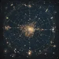Starmap of celestial constellations, Digital Illustration