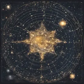 Starmap of celestial constellations, Digital Illustration