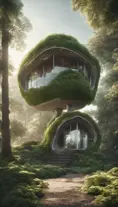 Beautiful futuristic organic house made from imaginary plants in a forest, 8k, Award-Winning, Highly Detailed, Beautiful, Epic, Octane Render, Unreal Engine, Radiant, Volumetric Lighting by Stanley Artgerm Lau