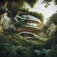 Beautiful futuristic organic house made from imaginary plants in a forest, 8k, Award-Winning, Highly Detailed, Beautiful, Epic, Octane Render, Unreal Engine, Radiant, Volumetric Lighting by Stefan Kostic