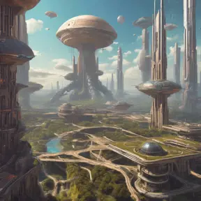 An utopian image of a world built using AI, Sci-Fi by Greg Rutkowski