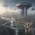 An utopian image of a world built using AI, Sci-Fi by WLOP