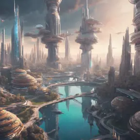 An utopian image of a world built using AI, Sci-Fi by Stefan Kostic