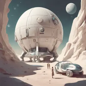 Beautiful award winning 1950s simple flat 3D art of a moon base, pale colors, perfect focus, neutral white background, Epic, Retro-Futurism, Wide-angle lens, Maximalism by Stanley Artgerm Lau