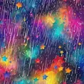 Abstract magical rain, universe, stars, Iridescence, Vibrant Colors