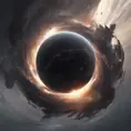 Multiple universes clashing with a black hole, Atmospheric, Stunning by WLOP