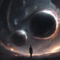 Multiple universes clashing with a black hole, Atmospheric, Stunning by WLOP