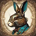 Steampunk portrait of a Rabbit, clean vector, colorful illustration, inspired by future technology, Highly Detailed, Vintage Illustration, Steampunk, Smooth, Vector Art, Colorful by Greg Rutkowski