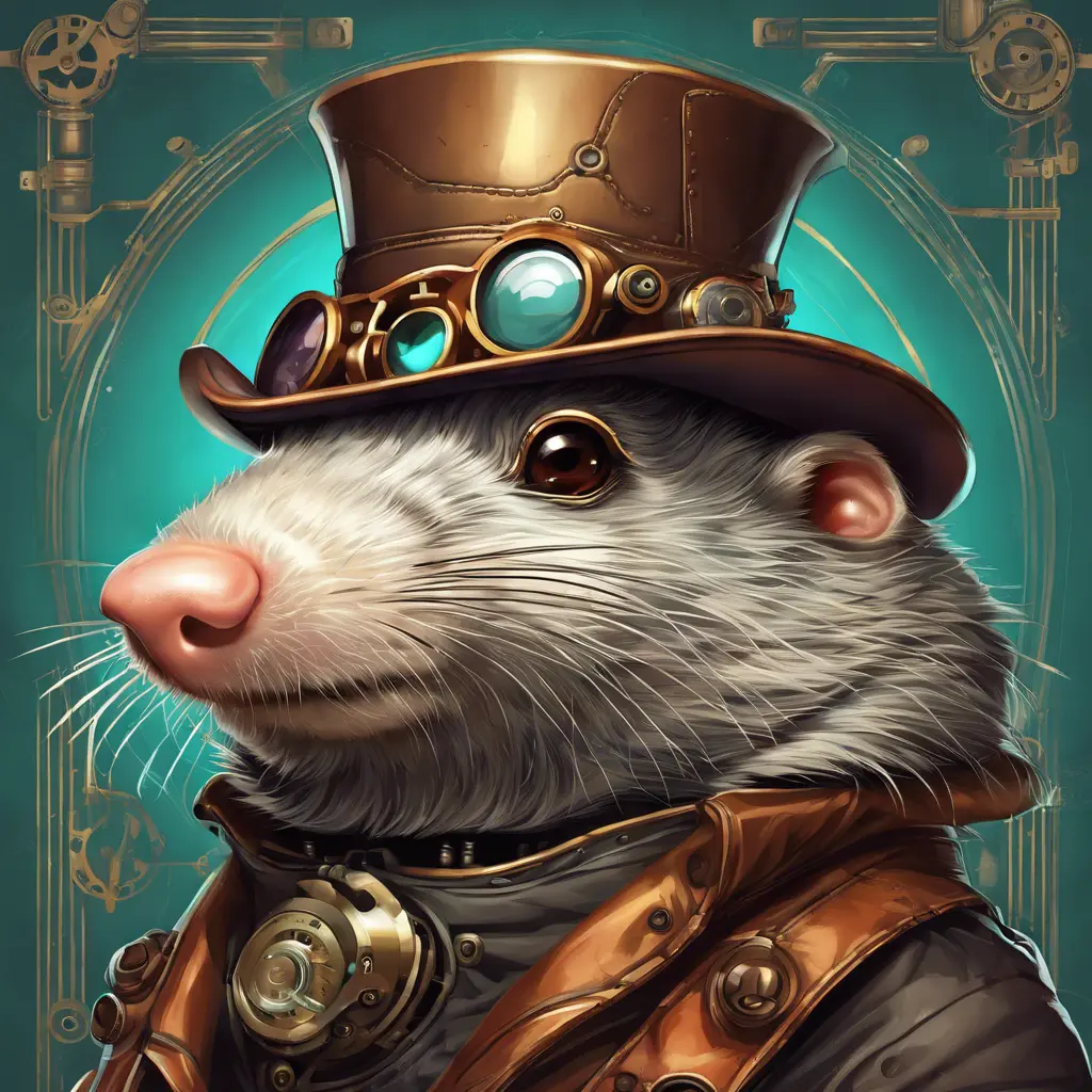 Steampunk portrait of a mole, clean vector, colorful illustration, inspired by future technology, Highly Detailed, Vintage Illustration, Steampunk, Smooth, Vector Art, Colorful by Stanley Artgerm Lau