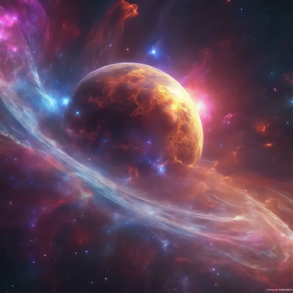 Vibrant nebula with majestic planets of the wind, 8k, Award-Winning, Highly Detailed, Beautiful, Epic, Octane Render, Unreal Engine, Radiant, Volumetric Lighting by Stanley Artgerm Lau