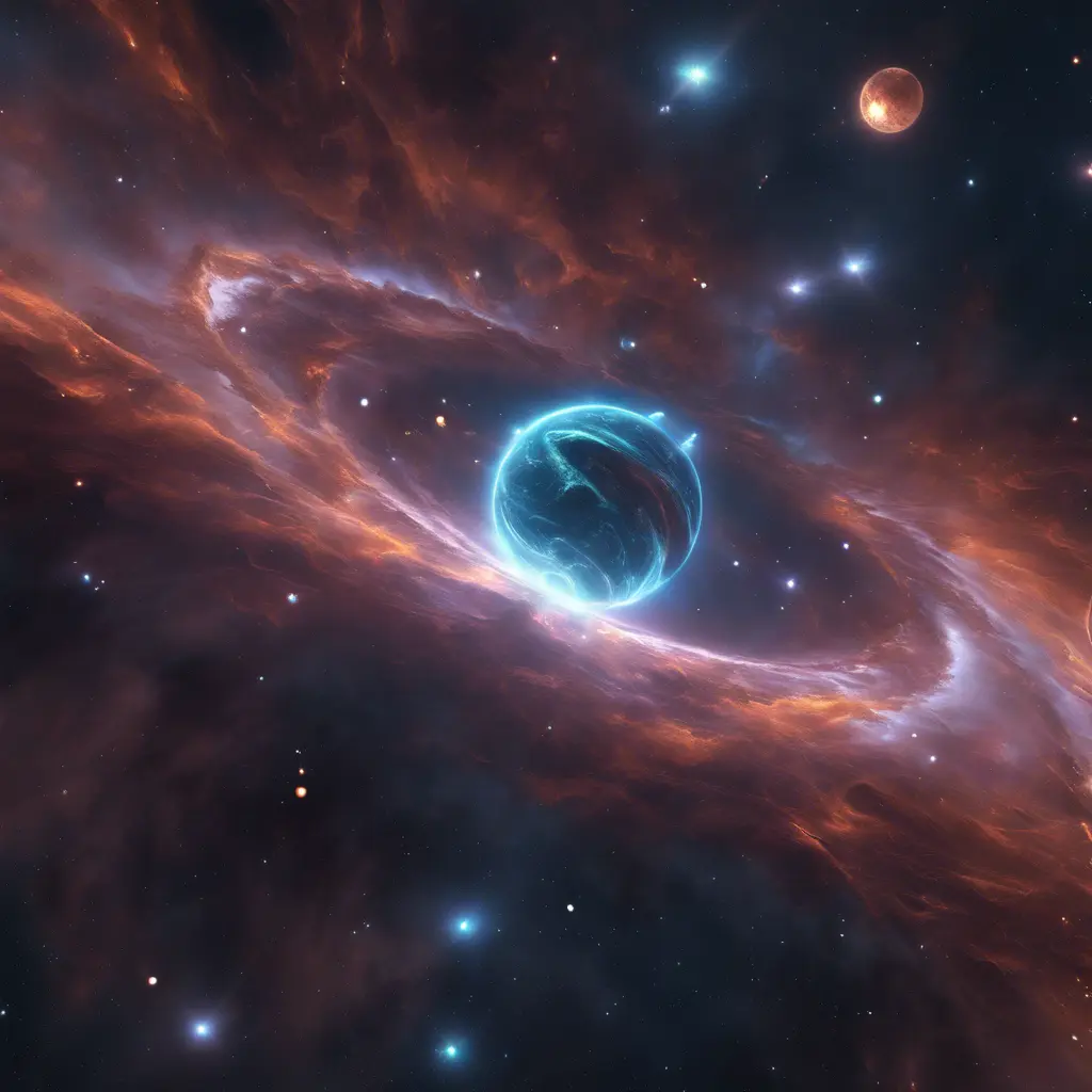 Vibrant nebula with majestic planets of the wind, 8k, Award-Winning, Highly Detailed, Beautiful, Epic, Octane Render, Unreal Engine, Radiant, Volumetric Lighting by WLOP