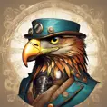 Steampunk portrait of a Eagle, clean vector, colorful illustration, inspired by future technology, Highly Detailed, Vintage Illustration, Steampunk, Smooth, Vector Art, Colorful by Stanley Artgerm Lau