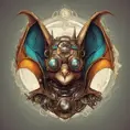 Steampunk portrait of a Bat, clean vector, colorful illustration, inspired by future technology, Highly Detailed, Vintage Illustration, Steampunk, Smooth, Vector Art, Colorful by Stanley Artgerm Lau