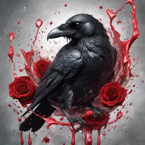 Splash, intricate raven bursting out, swirling liquid, holding a red rose, liquid steel background, soft box, rule of third’s composition, Highly Detailed, Intricate Details, Trending on Artstation, Sharp Focus, Unsplash