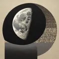 Moon profile, Halftone pattern, higly textured, genre defining mixed media collage painting, halftone pattern illustration, subtle shadows, Award-Winning, Minimalism by Greg Rutkowski