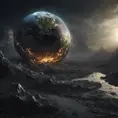 Earth going through cycles of creation and destruction, Award-Winning, Volumetric Lighting, Fantasy, Dark by Stefan Kostic