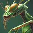 close up praying mantis, 4k, Highly Detailed, Hyper Detailed, Powerful, Artstation, Vintage Illustration, Digital Painting, Sharp Focus, Smooth, Concept Art by Stanley Artgerm Lau
